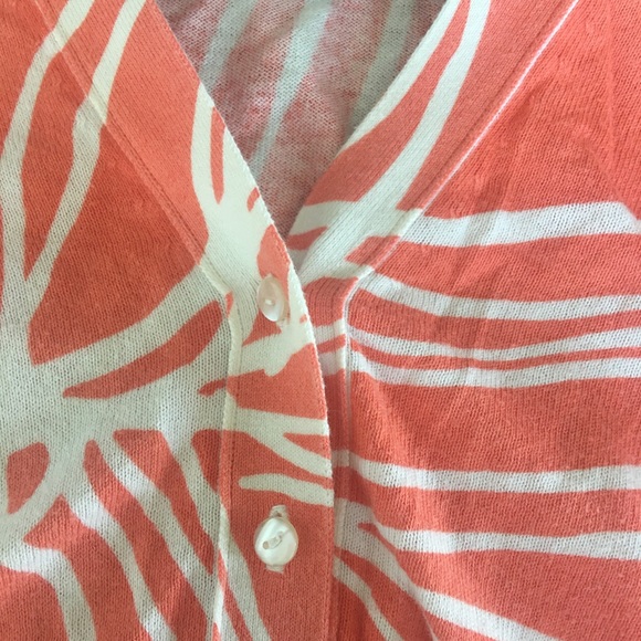 J crew leaf flower crop v neck cardigan orange - Picture 7 of 11